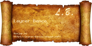 Leyrer Bence névjegykártya